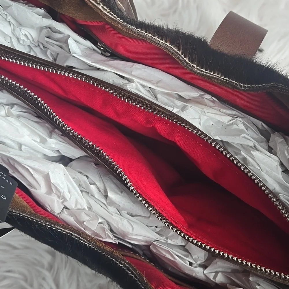 Cavalcanti Calf Hair Cow NWT Genuine Leather Hobo Bag